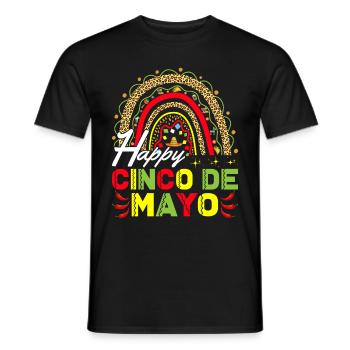 Fiesta Cheerful Cinco De Mayo Party - Men's T-Shirt - black - Front - AI Model Male 178 light (178cm)