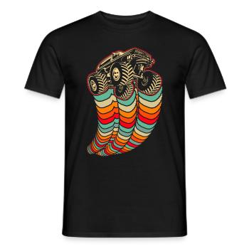 Monstertrucks Retro Monstertruck Vintage - Männer T-Shirt - Schwarz - Vorne - AI Model Male 178 light (178cm)