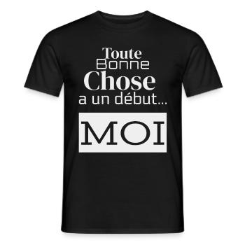 Toute bonne chose a un début...MOI! - T-shirt homme - noir - Devant - AI Model Male 178 light (178cm)
