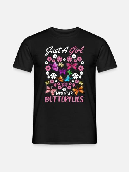 Papillon mignon Fille Papillon Papillons - T-shirt homme - noir
