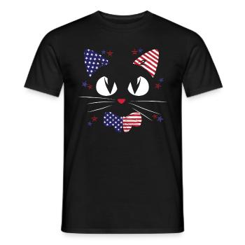 Patriotischer Katzenliebhaber 4. Juli USA - Männer T-Shirt - Schwarz - Vorne - AI Model Male 178 light (178cm)