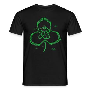Ice Hockey Goalkeeper Kleeblatt St. Patrick's Day - Men's T-Shirt - black - Front - AI Model Male 178 light (178cm)
