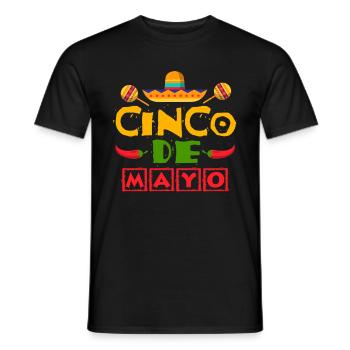 Fiesta Sombrero Cheerful Cinco De Mayo - Men's T-Shirt - black - Front - AI Model Male 178 light (178cm)