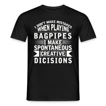 Bagpipes Error Musical Instrument Loud - Men's T-Shirt - black - Front - AI Model Male 178 light (178cm)