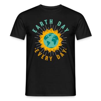 Planet Awareness Earth Day Sonnenblume Liebe - Männer T-Shirt - Schwarz - Vorne - AI Model Male 178 light (178cm)