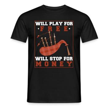 Loud bagpiper musical instrument - Men's T-Shirt - black - Front - AI Model Male 178 light (178cm)