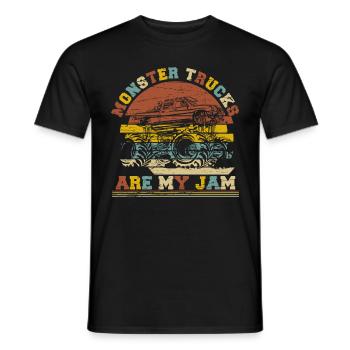 Retro Monstertrucks Jungen Mädchen Monstertruck - Männer T-Shirt - Schwarz - Vorne - AI Model Male 178 light (178cm)