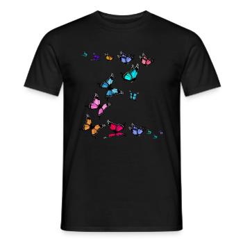 Papillons colorés Femmes Filles - T-shirt homme - noir - Devant - AI Model Male 178 light (178cm)