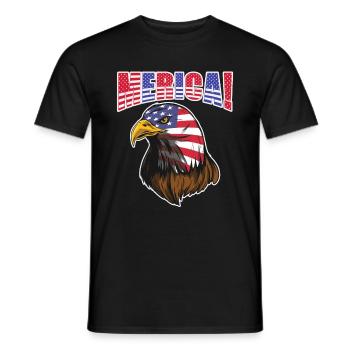 Eagle America July 4 Patriotic - Men's T-Shirt - black - Front - AI Model Male 178 light (178cm)