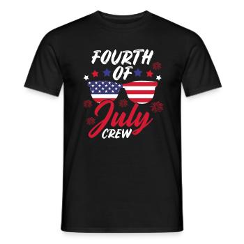 Vierter Juli Crew Familie Amerikanische Flagge - Männer T-Shirt - Schwarz - Vorne - AI Model Male 178 light (178cm)