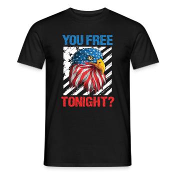 Eagle America Adult Humor Men July 4 - Men's T-Shirt - black - Front - AI Model Male 178 light (178cm)