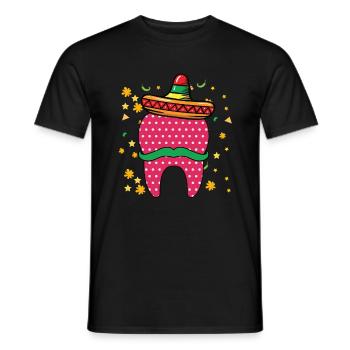 Cinco De Mayo Zahn Sombrero Mexican Dentist - Men's T-Shirt - black - Front - AI Model Male 178 light (178cm)