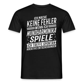 Mundharmonikaspieler Musikinstrument Mundharmonika - Männer T-Shirt - Schwarz - Vorne - AI Model Male 178 light (178cm)