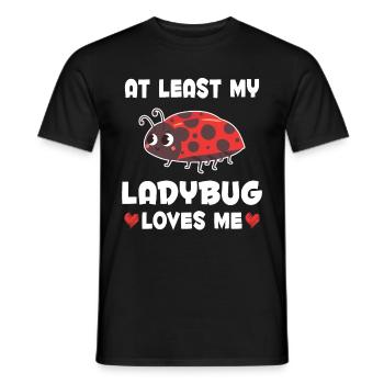 Ladybug loves me Women Funny ladybug - Men's T-Shirt - black - Front - AI Model Male 178 light (178cm)