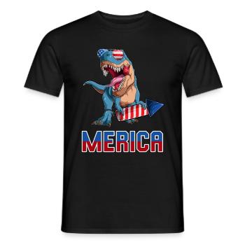 Patriotisch Trex amerikanische Dino Merica 4. Juli - Männer T-Shirt - Schwarz - Vorne - AI Model Male 178 light (178cm)