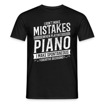 Klavierspieler Musikinstrument Musik Pianist - Männer T-Shirt - Schwarz - Vorne - AI Model Male 178 light (178cm)