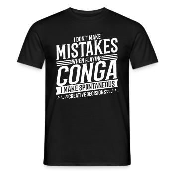 Conga-Spieler Musikinstrument Musik Conga - Männer T-Shirt - Schwarz - Vorne - AI Model Male 178 light (178cm)