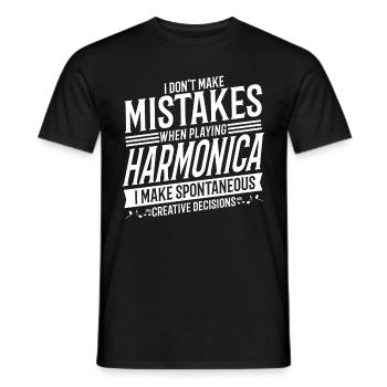 Harmonica player Musical instrument Harmonica - Men's T-Shirt - black - Front - AI Model Male 178 light (178cm)