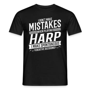 Harfenist Musikinstrument Musik Harfe - Männer T-Shirt - Schwarz - Vorne - AI Model Male 178 light (178cm)