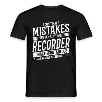 Recorder Player Musical Instrument Recorder - Men's T-Shirt - black - Front - AI Model Male 178 light (178cm)