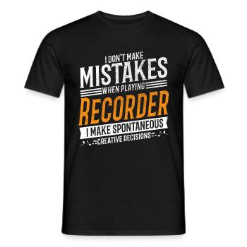 Recorder Music Lovers Recorder Players - Men's T-Shirt - black - Front - AI Model Male 178 light (178cm)