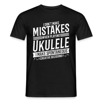Ukulele Spieler Musikinstrument Musik Ukulele - Männer T-Shirt - Schwarz - Vorne - AI Model Male 178 light (178cm)