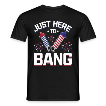 Feux d’artifice Humour Drapeau américain 4 juillet - T-shirt homme - noir - Devant - AI Model Male 178 light (178cm)