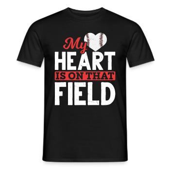 Kids Baseball Softball Mama Baseball Heart - Men's T-Shirt - black - Front - AI Model Male 178 light (178cm)
