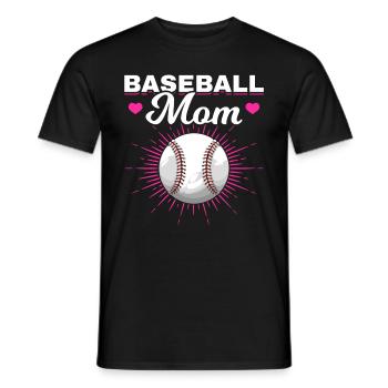 Baseball Mutter Frauen Baseball Mama - Männer T-Shirt - Schwarz - Vorne - AI Model Male 178 light (178cm)