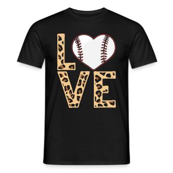 Leopard Baseball Theme Women Baseball - Men's T-Shirt - black - Front - AI Model Male 178 light (178cm)