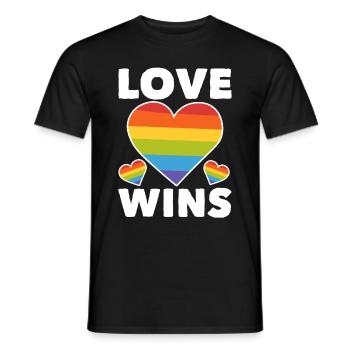 Regenbogenflagge LGBTQ Herz Lesbisch Schwul Stolz - Männer T-Shirt - Schwarz - Vorne - AI Model Male 178 light (178cm)