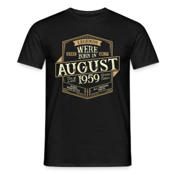 August 1959 birthday man - Men's T-Shirt - black - Front - AI Model Male 178 light (178cm)