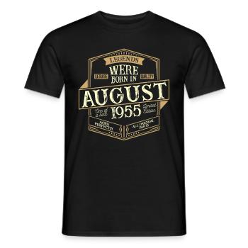August 1955 Birthday Man - Men's T-Shirt - black - Front - AI Model Male 178 light (178cm)