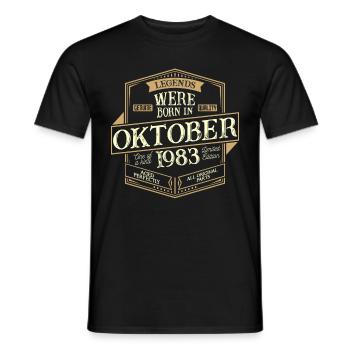 October 1983 Birthday Man - Men's T-Shirt - black - Front - AI Model Male 178 light (178cm)