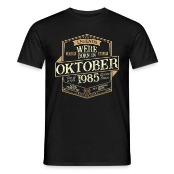 Octobre 1985 Anniversaire Homme - T-shirt homme - noir - Devant - AI Model Male 178 light (178cm)
