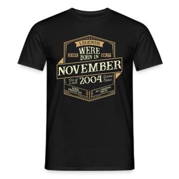 November 2004 Birthday Man - Men's T-Shirt - black - Front - AI Model Male 178 light (178cm)
