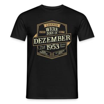 Décembre 1953 Anniversaire Homme - T-shirt homme - noir - Devant - AI Model Male 178 light (178cm)
