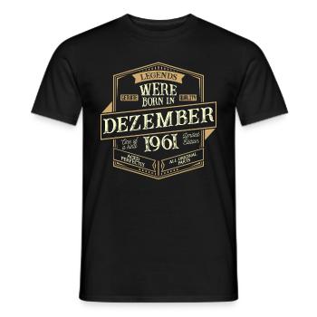 Décembre 1961 Anniversaire Homme - T-shirt homme - noir - Devant - AI Model Male 178 light (178cm)