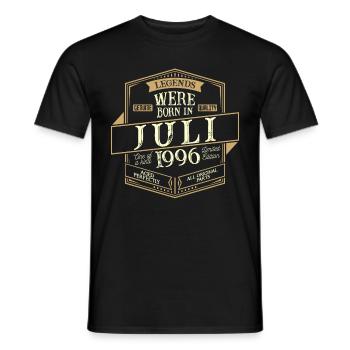 Juillet 1996 Anniversaire Homme - T-shirt homme - noir - Devant - AI Model Male 178 light (178cm)