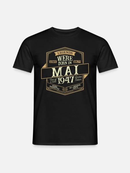 May 1947 Birthday Man - Men's T-Shirt - black
