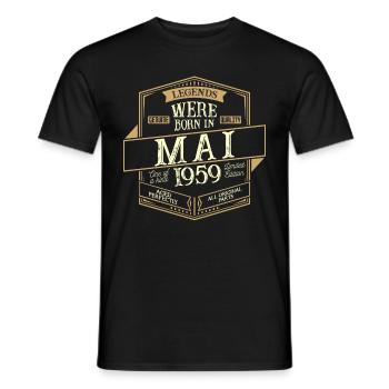 May 1959 Birthday Man - Men's T-Shirt - black - Front - AI Model Male 178 light (178cm)