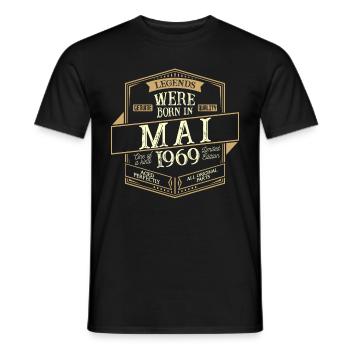 May 1969 Birthday Man - Men's T-Shirt - black - Front - AI Model Male 178 light (178cm)