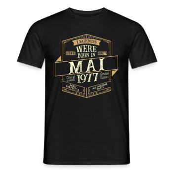 Mai 1977 Geburtstag Mann - Männer T-Shirt - Schwarz - Vorne - AI Model Male 178 light (178cm)