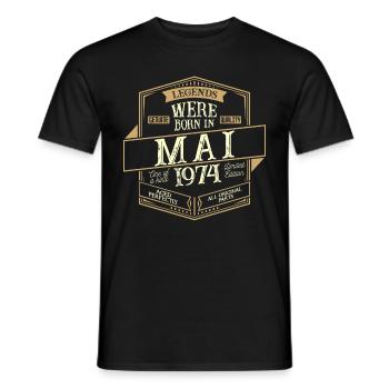 May 1974 Birthday Man - Men's T-Shirt - black - Front - AI Model Male 178 light (178cm)