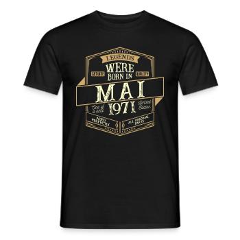 May 1971 Birthday Man - Men's T-Shirt - black - Front - AI Model Male 178 light (178cm)