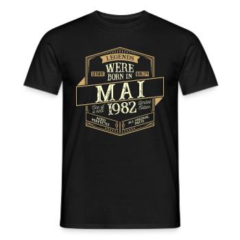 May 1982 Birthday Man - Men's T-Shirt - black - Front - AI Model Male 178 light (178cm)