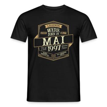 Mai 1997 Geburtstag Mann - Männer T-Shirt - Schwarz - Vorne - AI Model Male 178 light (178cm)
