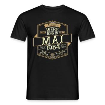 May 1984 Birthday Man - Men's T-Shirt - black - Front - AI Model Male 178 light (178cm)