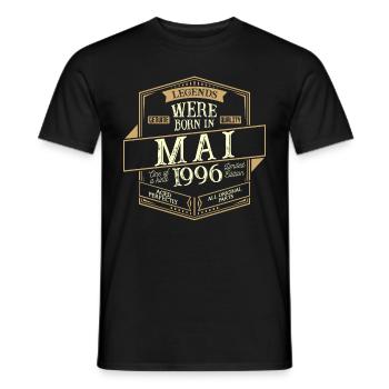Mai 1996 Anniversaire Homme - T-shirt homme - noir - Devant - AI Model Male 178 light (178cm)