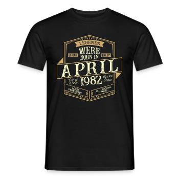 April 1982 Birthday Man - Men's T-Shirt - black - Front - AI Model Male 178 light (178cm)